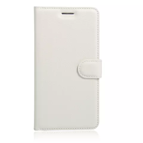 Hoes Case Wallet Portemonnee met Standaard Kunstleer Lycheestruktuur voor iPhone 7 Plus 8 Plus - Wit
