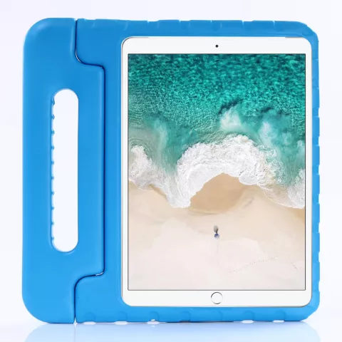 Schokbestendige EVA Kind Hoes Handvat Standaard geschikt voor iPad 10.2 iPad Air 3 10.5 iPad Pro 10.5 - Blauw