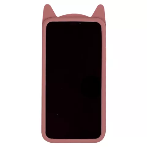 Schattige Kat iPhone 11 Silicone hoesje 3D - Roze Bescherming