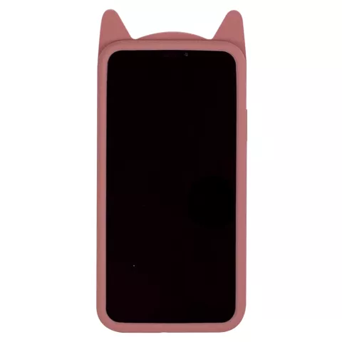 Schattige Kat iPhone 11 Pro Silicone hoesje 3D - Roze Bescherming