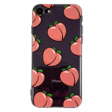 Perziken iPhone 7 8 SE 2020 SE 2022 TPU hoesje - Transparant Roze Flexibel