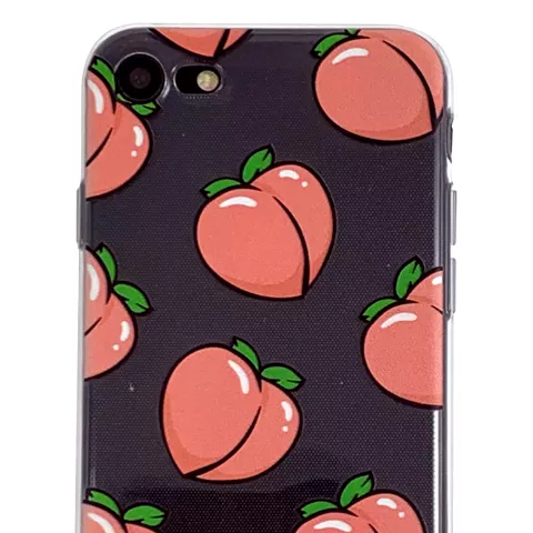 Perziken iPhone 7 8 SE 2020 SE 2022 TPU hoesje - Transparant Roze Flexibel