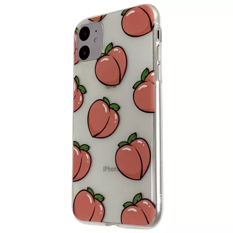 Perziken iPhone 11 TPU hoesje - Transparant Roze Flexibel