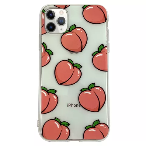 Perziken iPhone 11 Pro TPU hoesje - Transparant Roze Flexibel