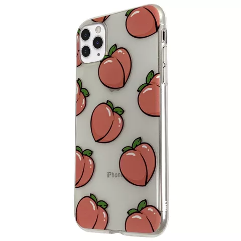 Perziken iPhone 11 Pro Max TPU hoesje - Transparant Roze Flexibel