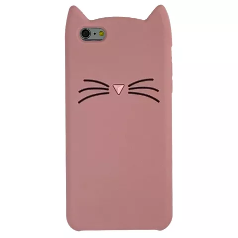 Schattige Kat iPhone 6 Plus 6s Plus Silicone hoesje 3D - Roze Bescherming
