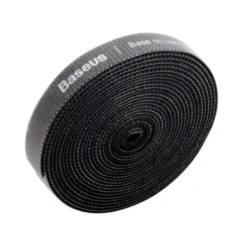 Baseus Klittenbandrol 3m - Zwart Kabelbinder knipbare cable organizer