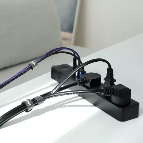 Baseus Klittenbandrol 3m - Zwart Kabelbinder knipbare cable organizer