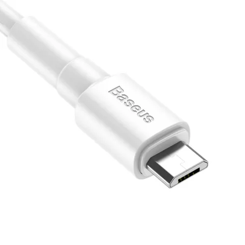 Baseus USB-A naar Micro USB kabel - Opladen Synchroniseren Wit 1 meter