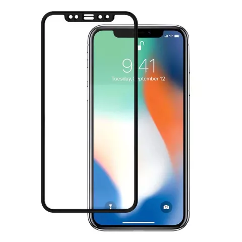 Tempered Glassprotector Zwarte Rand iPhone XS Max iPhone 11 Pro Max - Bescherming Krasvast 9H