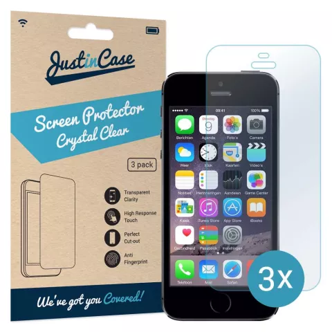Just in Case Screenprotector iPhone 5 5s SE 2016 - 3 screeprotectors