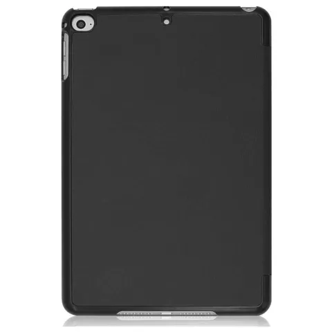 Just in Case Lederen geschikt voor iPad Mini 5 2019 Smart Tri-Fold Case Hoes - Zwart Bescherming