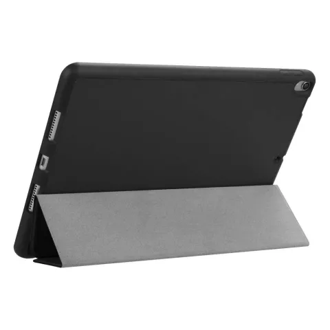Just in Case Tri-Fold Lederen iPad Air 3 10.5 inch 2019 Hoes - Zwart Standaard Bescherming Stylus Opberglus