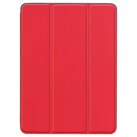 Just in Case Tri-Fold Lederen iPad Air 3 10.5 inch 2019 Hoes - Rood Standaard Bescherming Stylus Opberglus
