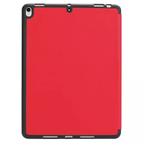 Just in Case Tri-Fold Lederen iPad Air 3 10.5 inch 2019 Hoes - Rood Standaard Bescherming Stylus Opberglus