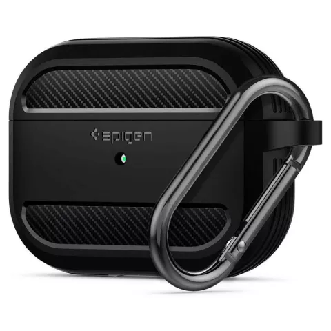 Spigen Rugged Armor geschikt voor AirPods Pro TPU Case - Zwart Opbergcase