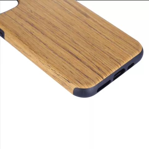 Wood Texture kunststof hout hoesje voor iPhone 12 Pro Max - bruin