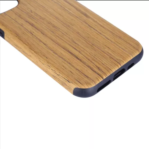 Wood Texture kunststof hoesje voor iPhone 12 mini - bruin