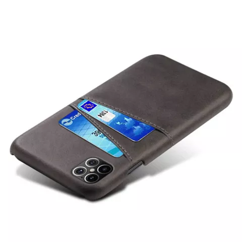 Duo Cardslot Wallet kunstleer hoesje voor iPhone 12 Pro Max - zwart