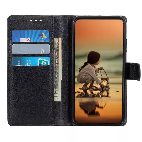 Wallet kunstleer hoesje voor iPhone 12 Pro Max - zwart