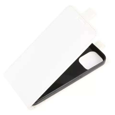 Flip case kunstleer hoesje geschikt voor iPhone 12 en iPhone 12 Pro - wit