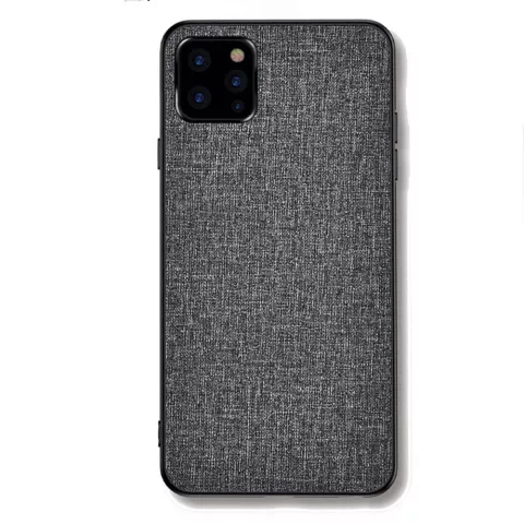 Cloth Texture stof en kunststof hoesje voor iPhone 12 Pro Max - grijs