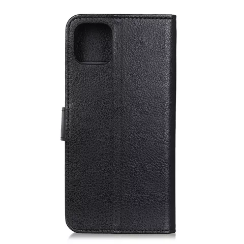 Wallet kunstleer hoesje voor iPhone 12 mini - zwart