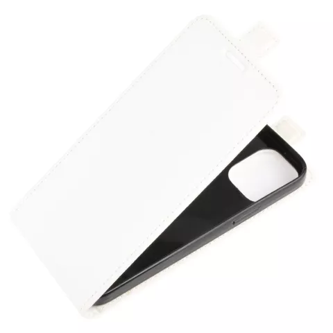 Flip case kunstleer hoesje voor iPhone 12 mini - wit