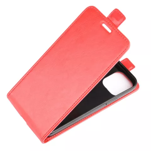 Flip case kunstleer hoesje voor iPhone 12 mini - rood