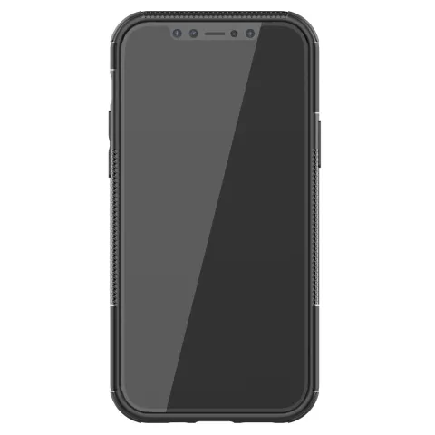 Shockproof kunststof en schokabsorberend TPU hoesje voor iPhone 12 en iPhone 12 Pro - zwart