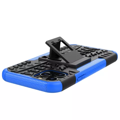 Shockproof schokabsorberend TPU hoesje voor iPhone 12 en iPhone 12 Pro - zwart met blauw