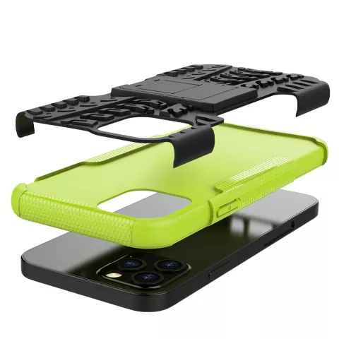 Shockproof schokabsorberend TPU hoesje voor iPhone 12 en iPhone 12 Pro - zwart met groen