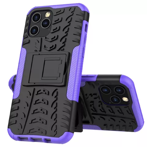 Shockproof schokabsorberend TPU hoesje voor iPhone 12 en iPhone 12 Pro - zwart met paars