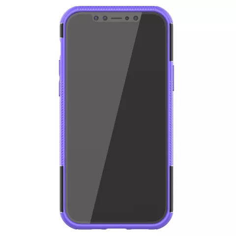 Shockproof schokabsorberend TPU hoesje voor iPhone 12 en iPhone 12 Pro - zwart met paars