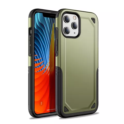 Pro Armor kunststof en schokabsorberend TPU hoesje voor iPhone 12 en iPhone 12 Pro - groen