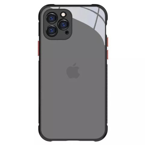 Clear kunststof hoesje voor iPhone 12 en iPhone 12 Pro - transparant met zwart