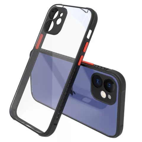 Clear kunststof hoesje voor iPhone 12 mini - transparant met zwart