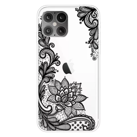 TPU henna bloemen hoesje voor iPhone 12 Pro Max - transparant