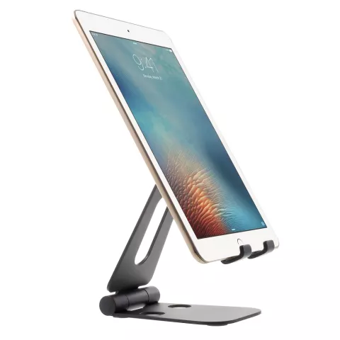 Universele Vouwbare Alloy Desktop Telefoonhouder voor Smartphone en tablet - Zwart