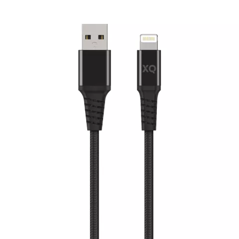 Xqisit Extra Sterk Gewoven Lightning naar USB-A kabel - Wit 200 cm Synchroniseren Opladen