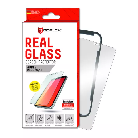 Displex Real Glass Glassprotector geschikt voor iPhone 11 XR - 10H Gehard Glas