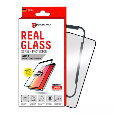 Displex Real Glass 3D Glassprotector geschikt voor iPhone 11 Pro Max en XS Max - Zwarte Rand Gehard Glas