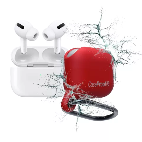 CaseProof Waterbestendige Case geschikt voor AirPods Pro - Rood 1 meter