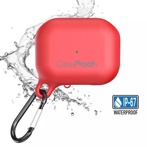CaseProof Waterbestendige Case geschikt voor AirPods Pro - Rood 1 meter