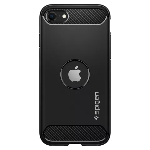 Spigen Rugged Armor Air Cushion Technology hoesje geschikt voor iPhone 7, 8 en iPhone SE 2020 SE 2022 - zwart