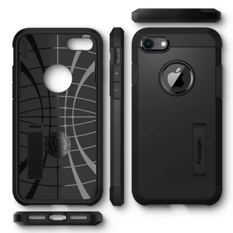 Spigen Tough Armor Air Cushion Technology hoesje geschikt voor iPhone 7, 8 en iPhone SE 2020 SE 2022 - zwart