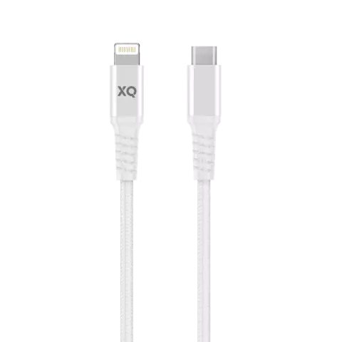 Xqisit Extra Sterke Gevlochten Lightning naar USB C 3.0 kabel - Wit