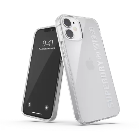 Superdry Snap Case Clear kunststof hoesje voor iPhone 12 mini - transparant zilver