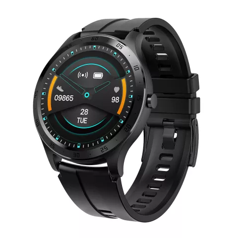 Xqisit Smartwatch Gezondheidsfuncties en 6 sportfuncties - Zwart Metaal