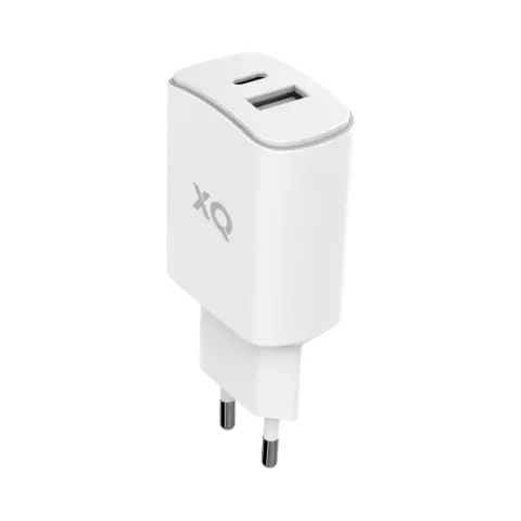 Xqisit Netstroomadapter USB-A poort en USB-C PD poort - Wit